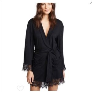 Free People Black Lace Robe